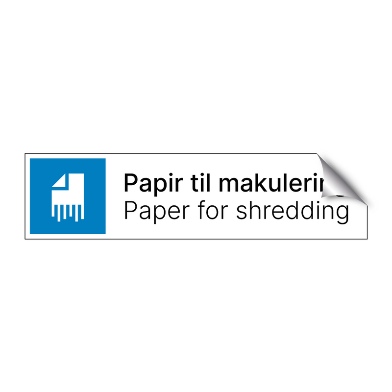 Papir til makulering - Paper for shredding