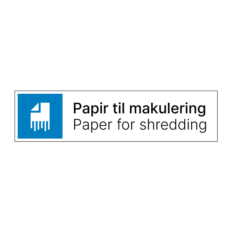 Papir til makulering - Paper for shredding