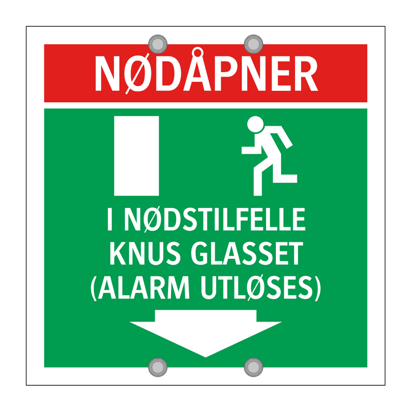 Nødåpner i nødstilfelle knus glasset