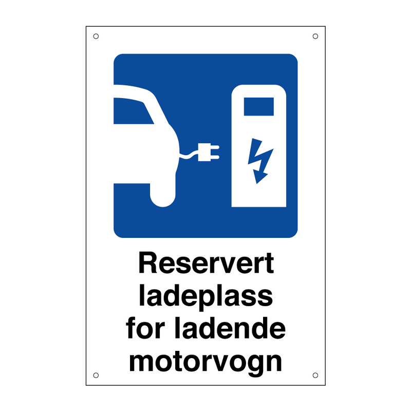 Reservert ladeplass for ladende motorvogn & Reservert ladeplass for ladende motorvogn