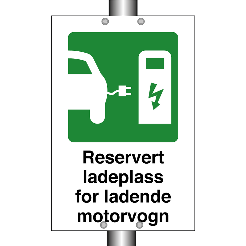 Reservert ladeplass for ladende motorvogn & Reservert ladeplass for ladende motorvogn