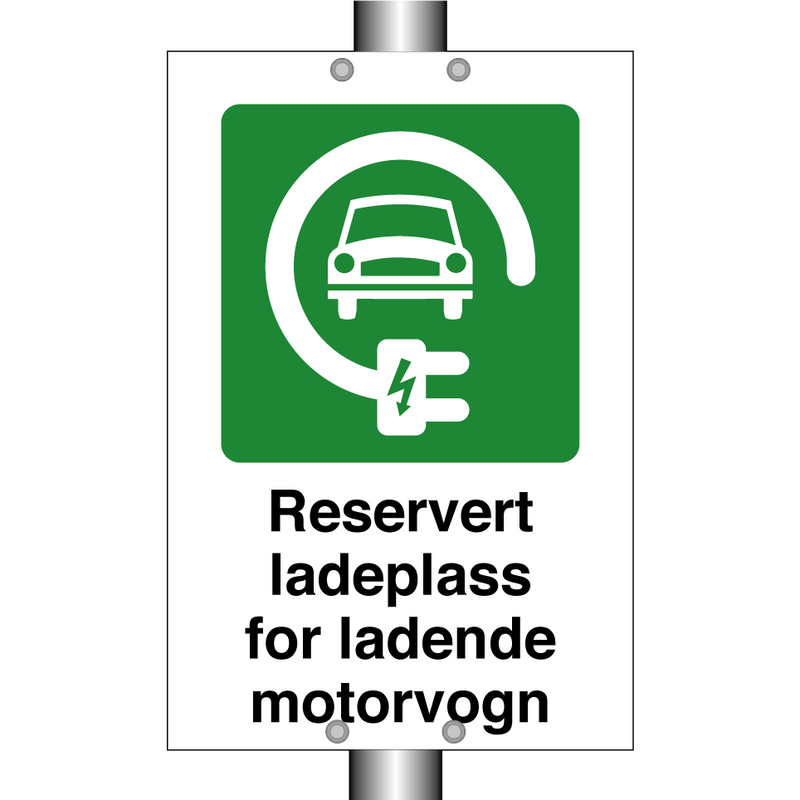 Reservert ladeplass for ladende motorvogn & Reservert ladeplass for ladende motorvogn