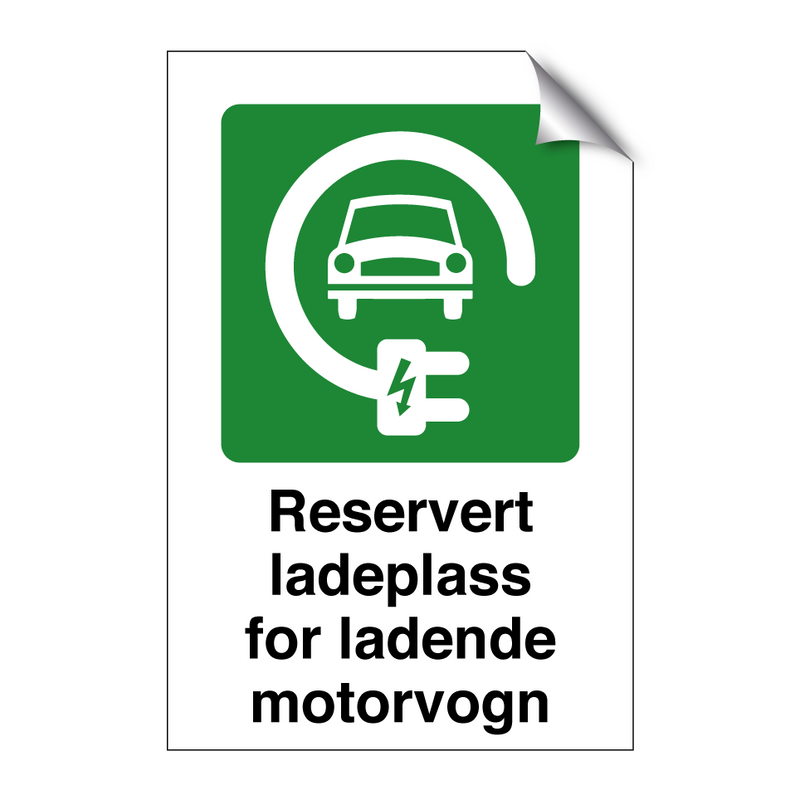 Reservert ladeplass for ladende motorvogn & Reservert ladeplass for ladende motorvogn