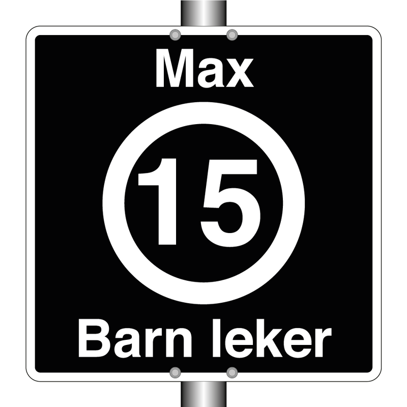 Max 15 km/t Barn leker