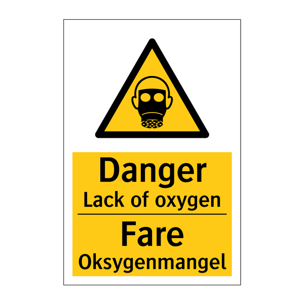 Danger lack of oxygen Fare oksygenmangel