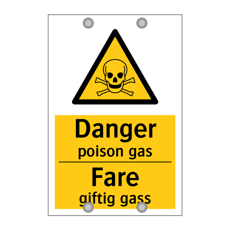 Danger poison gas Fare giftig gass