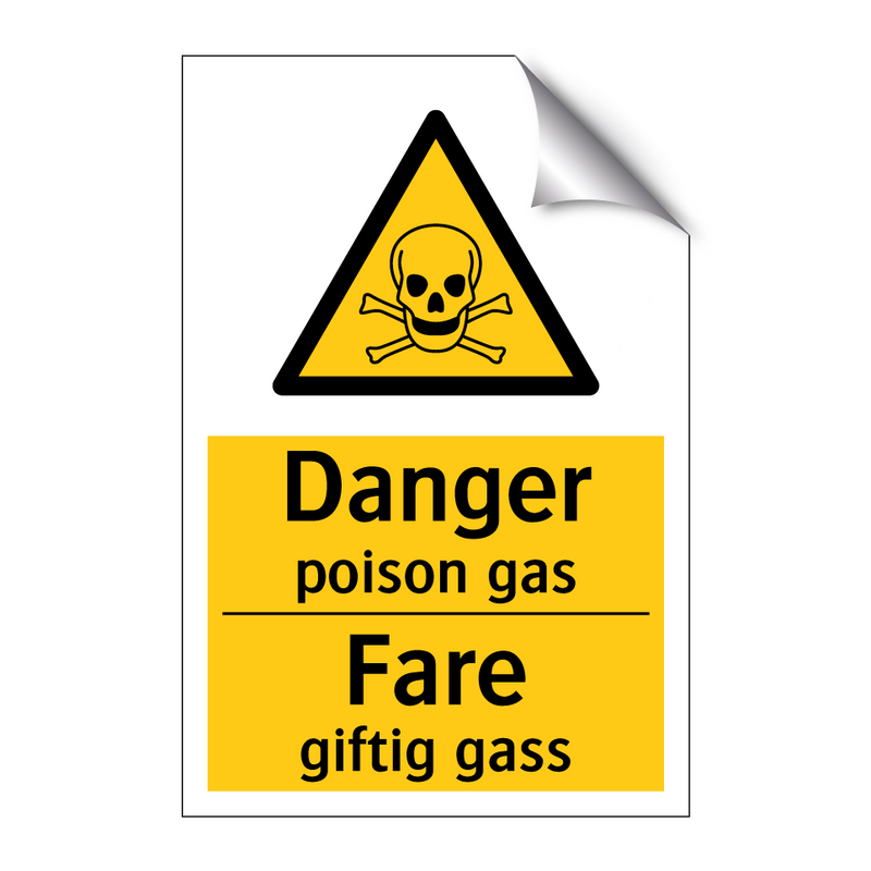 Danger poison gas Fare giftig gass