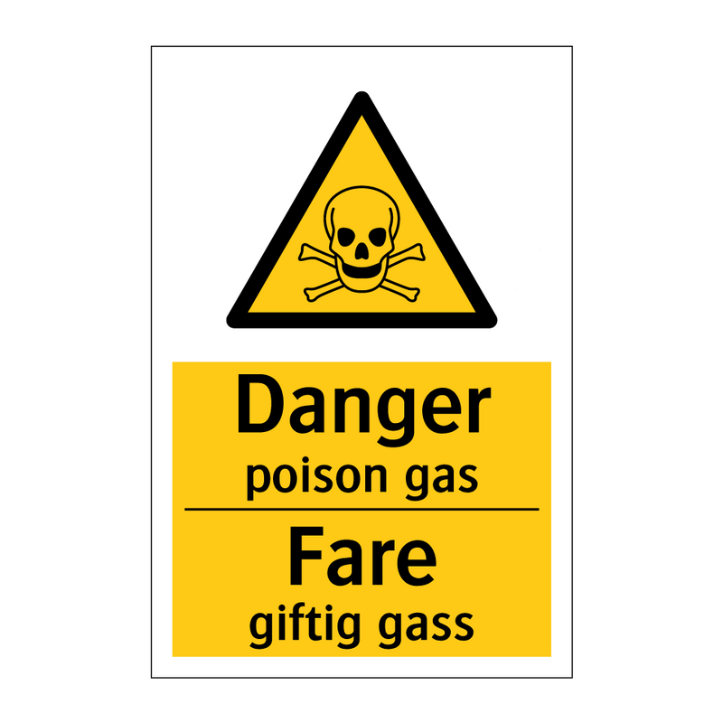 Danger poison gas Fare giftig gass