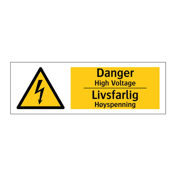 Danger High Voltage Livsfarlig Høyspenning