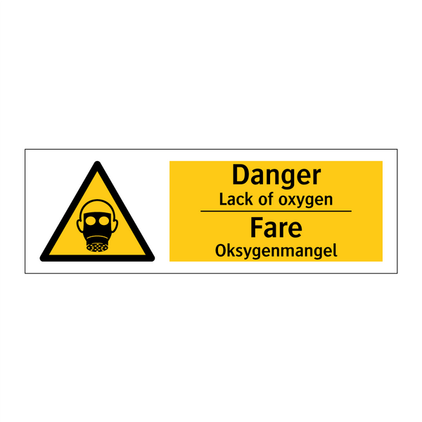 Danger lack of oxygen Fare oksygenmangel