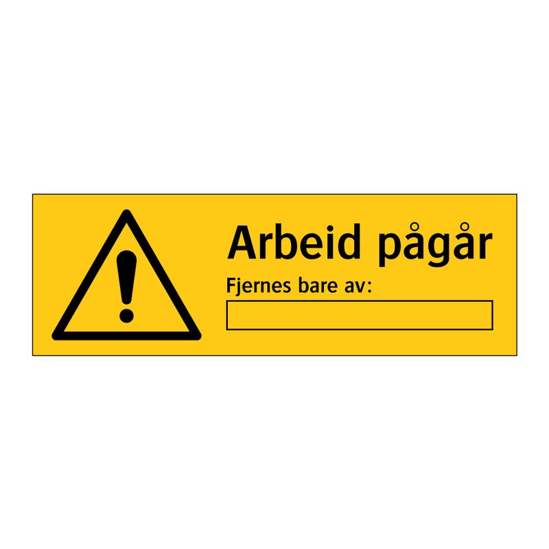 Arbeid pågår Fjernes bare av