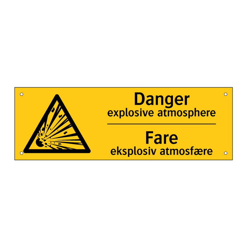 Danger explosive atmosphere Fare eksplosiv atmosfære