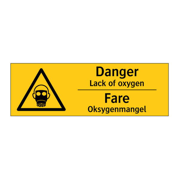 Danger lack of oxygen Fare oksygenmangel