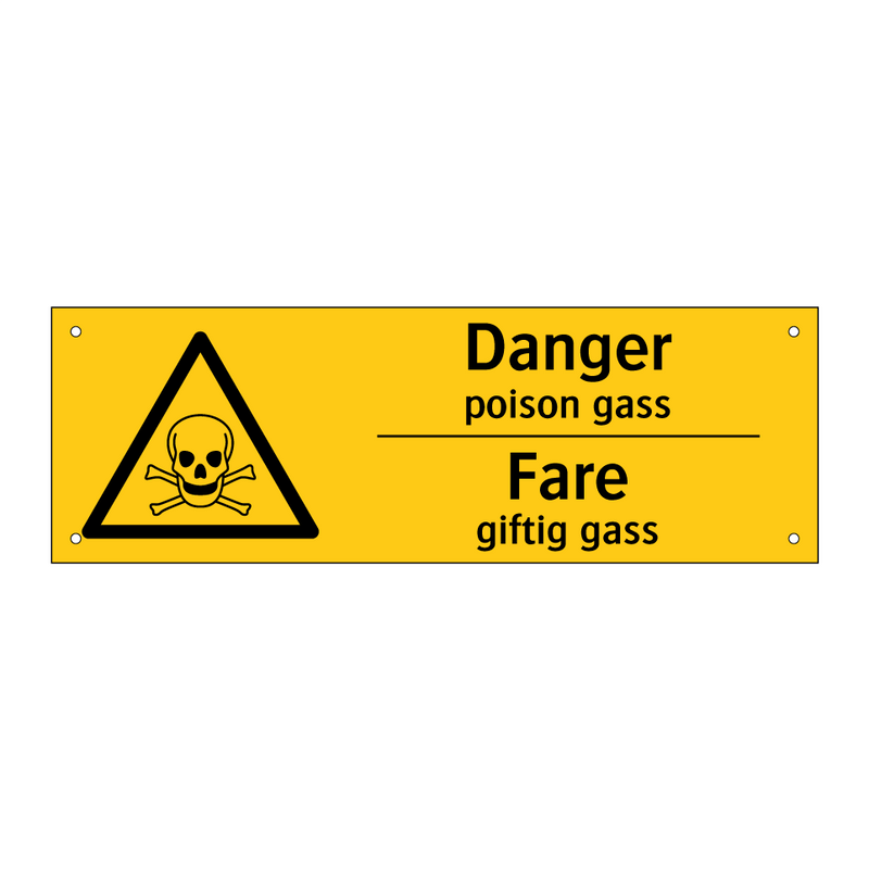 Danger poison gas Fare giftig gass