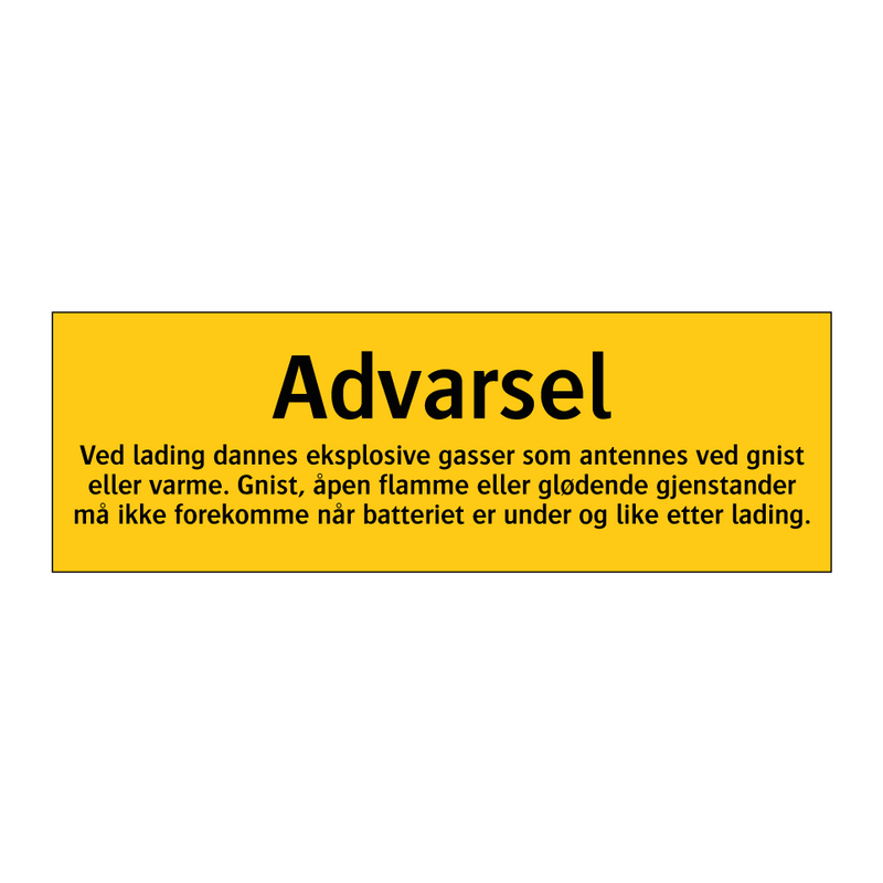 Advarsel ved lading dannes eksplosive gasser …