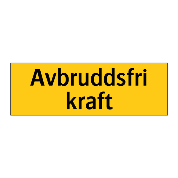 Avbruddsfri kraft