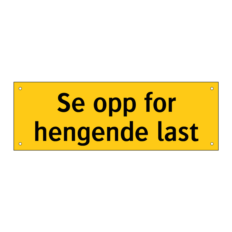 Se opp for hengende last